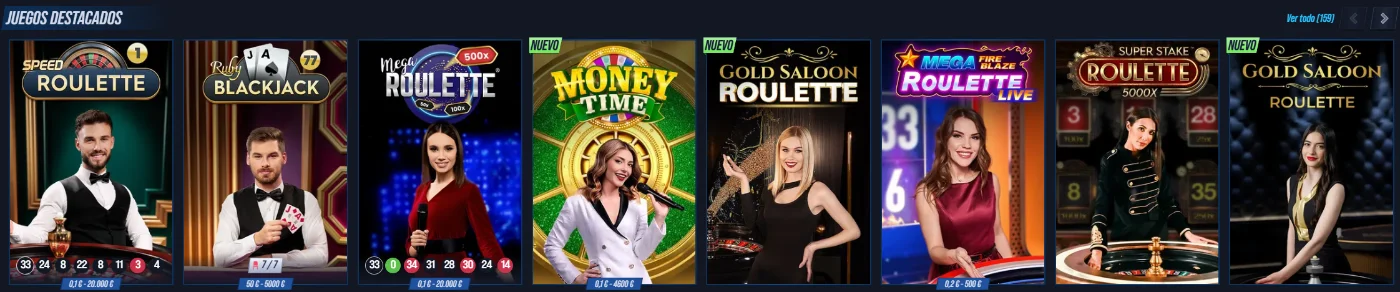 VegasHero Casino en vivo con Speed Roulette, Ruby Blackjack, Mega Roulette y Money Time